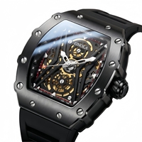 Montre squelette automatique mécanique ONOLA 3828 pour homme, montre-bracelet tendance, résistante à l'eau