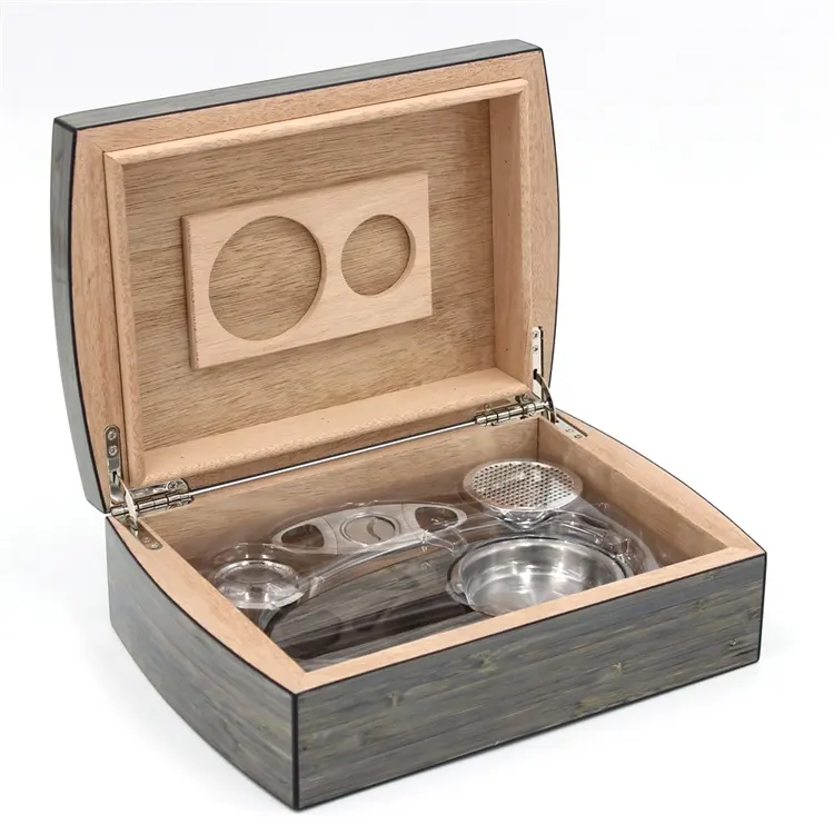 Bàn Làm Việc Với Gạt Tàn Cutter Set Cedar Humidor Công Suất Lớn Bằng Gỗ Xì Gà Box Humidor