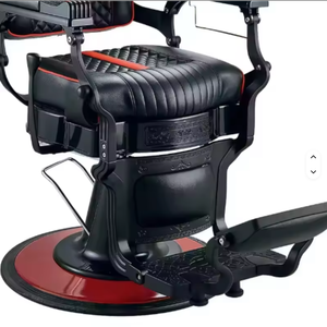 เก้าอี้ทำผมทรงหรูหราคุณภาพสูงโครงโลหะสีดำสำหรับร้านเสริมสวย เก้าอี้ตัดผมแบบกำหนดเองสำหรับร้านตัดผม - Product Image 5