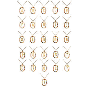 <span class=keywords><strong>España</strong></span> Capital iniciales circón collar nicho luz lujo nuevo ins colorido circón luz lujo colgante letra collar - Product Image 4