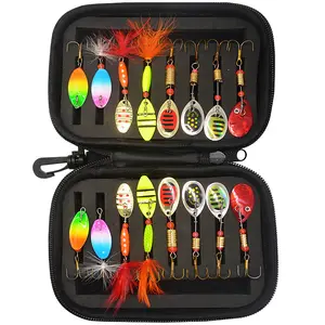 WS004 16pcs Spinner Casting Fly Fishing Lures Set Flying Butterfly Pesca Lure Box Set Flies Nymphs Artificial Fishing Bait