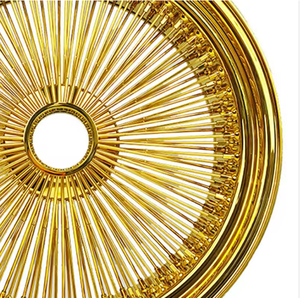 ขอบล้อสีทอง13X7 14x6 14x7 15x7 16x7 17x8 17X9 18X8 20x8 20 22x8นิ้ว72 100 150มาตรฐานหรือล้อลวดย้อนกลับ - Product Image 6