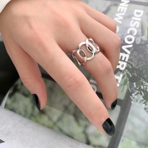 S925 Sterling Silver <b>Ring</b> Geometric Hollow Band <b>Open</b> Design Unisex Everyday Wear - Product Image 2