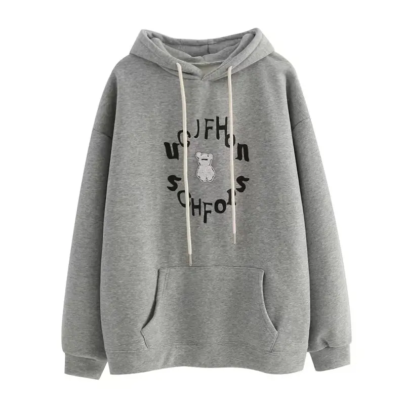 Wholesale Long Sleeve Cuff Rib Oversized Hoodie 300gsm Womens Hoodies And Sweatshirts Thick Fleece Womens