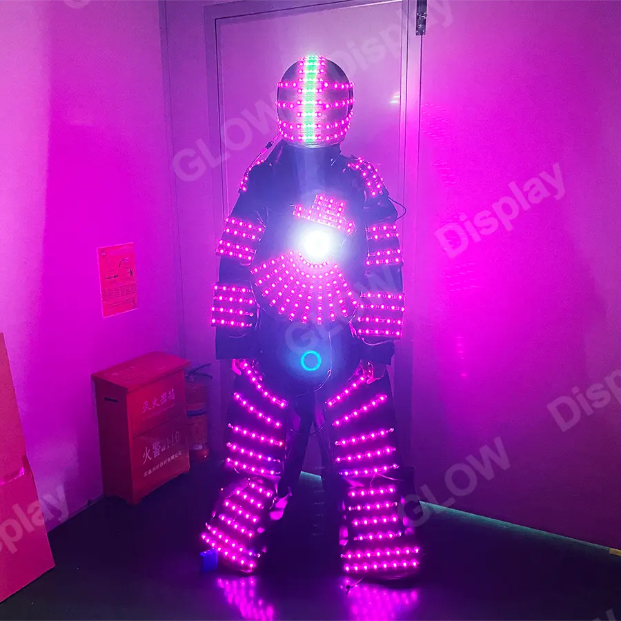 1.8M numérique LED lumineux armure veste lumineuse Costumes lumineux Costume Bar boîte de nuit fête spectacle Costume