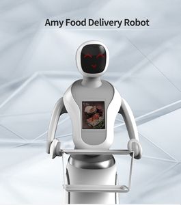 Robot de livraison intelligent IA pour restaurants et hôtels Amy Alpha à recharge automatique - Product Image 6