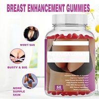 Gommes de beauté pour l'augmentation mammaire, sans sucre, à base de pectine, pour femmes adultes, 60 unités, végétariennes