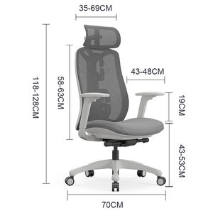 Chaise de bureau de direction de luxe Mobilier ergonomique en maille pivotante de style Meilleure chaise tournante inclinable par le fabricant - Product Image 6