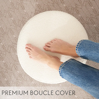 Tabouret personnalisé de style moderniste, pouf blanc à siège rond en compresse sous vide, pouf pour le salon