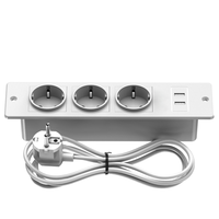 Multiprise encastrable pour bureau, 3 prises CA, 2 ports USB, prise de bureau encastrée pour mobilier de bureau
