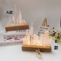 Lampe d'ambiance LED tactile en acrylique lumineux de style chinois pour événements commémoratifs et souvenirs