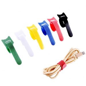 Precio de fábrica: Sujetadores de cable elásticos 100% nailon con gancho y bucle, sujetacables con logo impreso, cintas de sujeción de cable con gancho y bucle. - Product Image 1