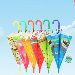 Parapluie transparent super léger pour enfants avec imprimé de fruits de dessins animés, manche long, pour les élèves de maternelle, garçons et filles - Product Image 2