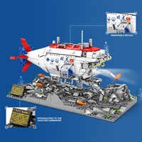 Reobrix 33042 Jiaolong No.1, modèle militaire, blocs de construction, kits MOC, puzzle, bateau assemblé, jouet en blocs pour enfants, cadeau de Noël