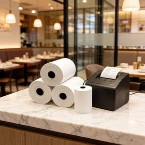 Carta Termica Personalizzabile 80x80mm 60g Bianca Monostrato con Stampa Logo per Bancomat - Product Image 1