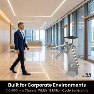 ZENIDEA <span class=keywords><strong>ZEN</strong></span>-TT2718 Portillon tournant trépied en acier inoxydable 304, étanche IP55, semi-automatique, pour contrôle d'accès extérieur - Product Image 3