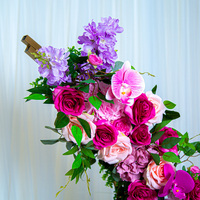 Fleur Artificielle Événement Décoration de Mariage Rose Fleur Toile de Fond Rose et Vert Fleur Florale Artificielle en Arc de Corne