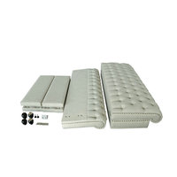 Lit pliant avec tête de lit capitonnée en bois, taille King Size, pour ensemble de chambre à coucher, mobilier de chambre, grand lit