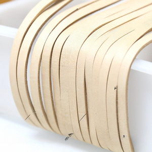 Cordon en cuir plat en cuir de vache véritable fait main pour la fabrication de bijoux et l'artisanat - Product Image 2