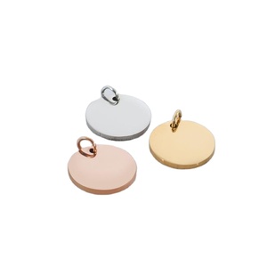 Colgante redondo liso <span class=keywords><strong>de</strong></span> acero inoxidable grabable, tipo <span class=keywords><strong>disco</strong></span>/placa, para estampado <span class=keywords><strong>de</strong></span> monedas, para collar - Product Image 1