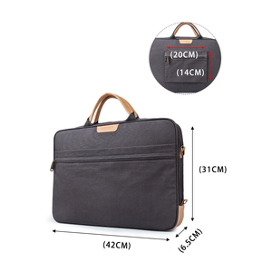 Maletín de Negocios de Lona Encerada para Hombre, Color <span class=keywords><strong>Gris</strong></span> Vintage, para Portátil de 15 Pulgadas, Bolsa de Mensajero de Gran Capacidad, Diseño Vintage - Product Image 3