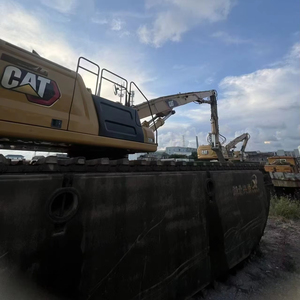 Excavatrice sur chenilles CAT 336 d'<span class=keywords><strong>occasion</strong></span> avec piqueuse, marteau vibro-piqueuse Caterpillar 336 pour travaux de pieutage aquatique - Product Image 1