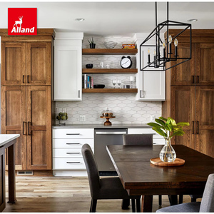 Évier intelligent Alland Chinese Hickory Farmhouse Mini MDF Contreplaqué Highlight Stain Acorn Armoires <span class=keywords><strong>de</strong></span> cuisine avec armoire pour <span class=keywords><strong>lave</strong></span>-<span class=keywords><strong>vaisselle</strong></span> - Product Image 1