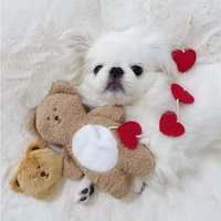 Jouet à mâcher pour chien en forme d'ours, avec compartiment pour friandises et papier froissé interactif