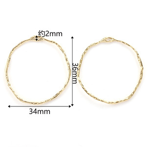 Pendientes de Aro con Forma de Lágrima Irregular en Tono Dorado, Talla Grande, Joyería de Moda para Mujer - Product Image 5