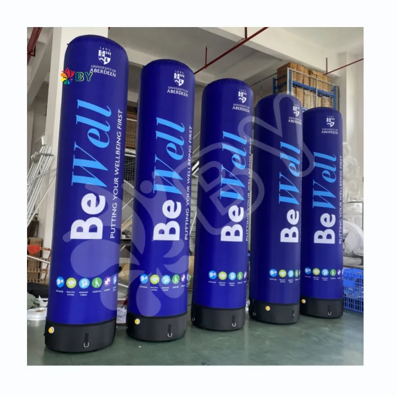 बोयन कस्टम इंflatable स्तंभ वायु टोम ध्रुवों के प्रवाह वाले स्तंभ