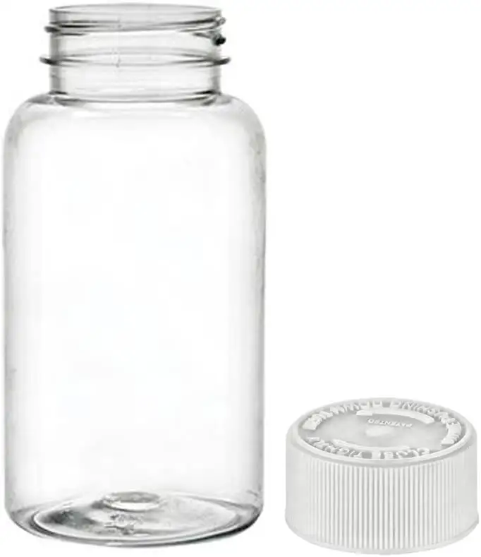 Bottiglie vuote trasparenti della capsula della vitamina di plastica da 120ml con il barattolo durevole portatile riutilizzabile del contenitore del tappo a vite bianco