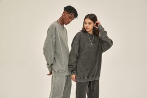 Sudadera de hombre de algodón pesado 100% de gran tamaño lavada con ácido en blanco lisa con logotipo personalizado para hombre - Product Image 3