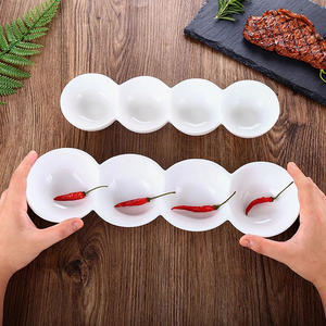 Plato de salsa rectangular de <span class=keywords><strong>12</strong></span>/14 pulgadas, platillo de salsa de cuatro rejillas dividido en 4 platos de <span class=keywords><strong>tapas</strong></span> de porcelana blanca de cerámica para Hotel - Product Image 5
