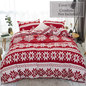 Set di biancheria da letto Queen Size fiocco di neve rosso Set di biancheria da letto vacanza di lusso <span class=keywords><strong>buon</strong></span> <span class=keywords><strong>natale</strong></span> per la decorazione della camera da letto - Product Image 1