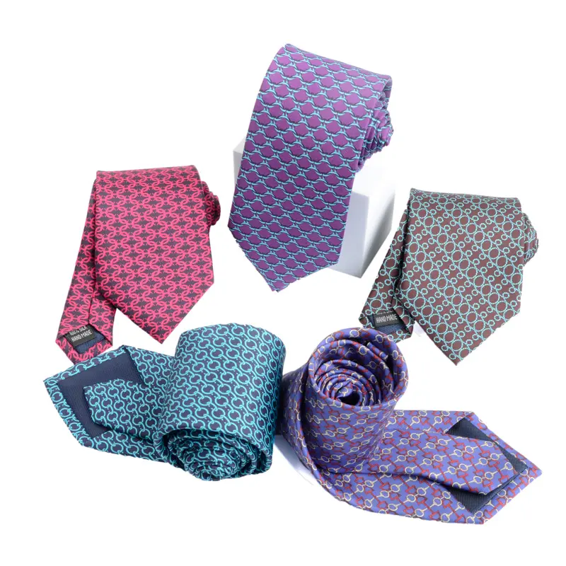 ربطة عنق أنيقة فاخرة مصنوعة يدويًا مخصصة للرجال ربطة عنق مطبوعة من البوليستر للرجال هدايا رسمية