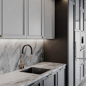 Hiện đại phong cách tối giản Thiết kế nhỏ hoàn chỉnh tùy chỉnh đồ nội thất nhà L hình melamine đơn vị tủ bếp với bồn rửa - Product Image 5