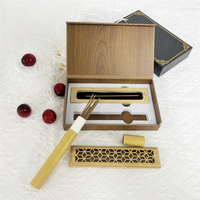 Bureau à domicile Salon de thé encensoir aromathérapie personnalisé porte-bâton gravé stockage de luxe oud brûleur d'encens boîte en bois