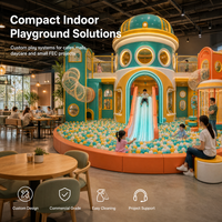 Equipo de Juego Infantil Castle Soft Play, Decoración Ondulada con Temática Oceánica, Tobogán en Espiral, Rampa de Escalada, Certificación CE ISO 9001, Proyecto para Hoteles y Clubes