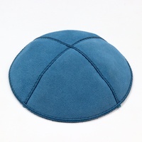 Cuero personalizado Kippah cuero de vaca Yarmulka Yamulke Suede Kippot Judaica Kippah azul Kipa