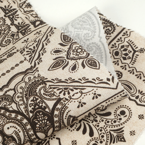 Tissu sergé respirant en mélange organique imprimé de lyocell, viscose et lin pour vêtements féminins, robes et chemises - Product Image 5