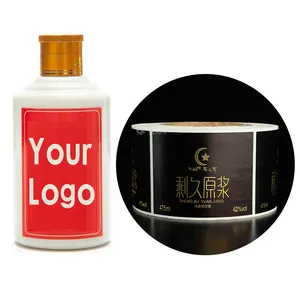 Custom Logo Merk Patroon Ontwerp Goud Folie Professionele Bestelling Zelfklevende Drank Wijnfles Etiketten Sticker