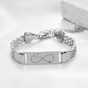 NIBASTAR – Bracelet en maille d'acier inoxydable, 8mm, cœur infini gravé, pour enfants, cadeau de bijoux - Product Image 2