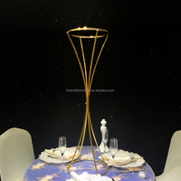 Support de fleurs en métal doré pour décoration florale de table d'hôtel pour événements de mariage