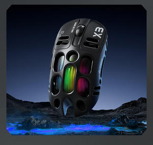 เมาส์เกมมิ่งน้ำหนักเบา PAW3311 แบบโปร่งแสง RGB สามโหมด 2.4Ghz ไร้สาย บลูทูธ แบบมีสาย - Product Image 1