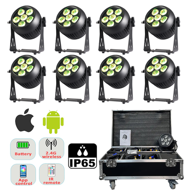 IP65 6*20W RGBWA UV 6in1 LED Disco Light Uplights Battery Wireless WIFI APP Par Light for Wedding Party Dj Lights Stage