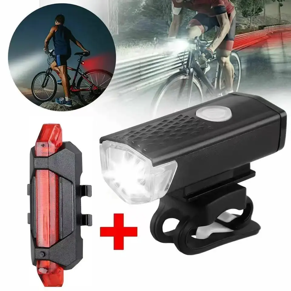 Oem bicicleta Acessórios Bicicleta LED 300 Lumen USB Recarregável Luz Clip On Set Luz De Bicicleta MTB Frente E Traseira Luzes De Bicicleta