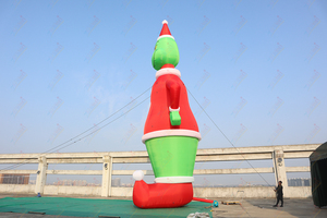 Zhenmei 50 pies Navidad Grinch payaso globo inflable gigante al aire libre Navidad patio Decoración - Product Image 5