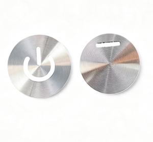 Wholesale Anodized Stamped <b>CD</b> Pattern Aluminum Sheet Special Shape Chamfer Edge Metal Decorative Plate <b>Custom</b> Silk Print Logo - Product Image 2