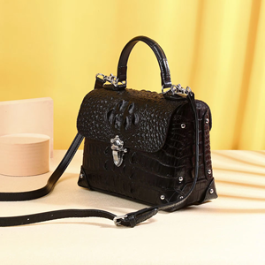 Sacs à main de créateurs de marques célèbres, sacs de luxe pour femme, sac croisé, texture crocodile, décoration poisson, style <span class=keywords><strong>rivet</strong></span>, élégant - Product Image 3