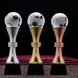 <span class=keywords><strong>Trophée</strong></span> de football personnalisé en gros, récompense de football en résine et cristal sablée pour tournoi, achat en vrac - Product Image 5